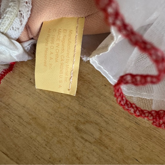 1995 Mattel Cabbage Patch Kids Preemie Doll Blonde Blue Eyes Valentine Outfit - Picture 5 of 6